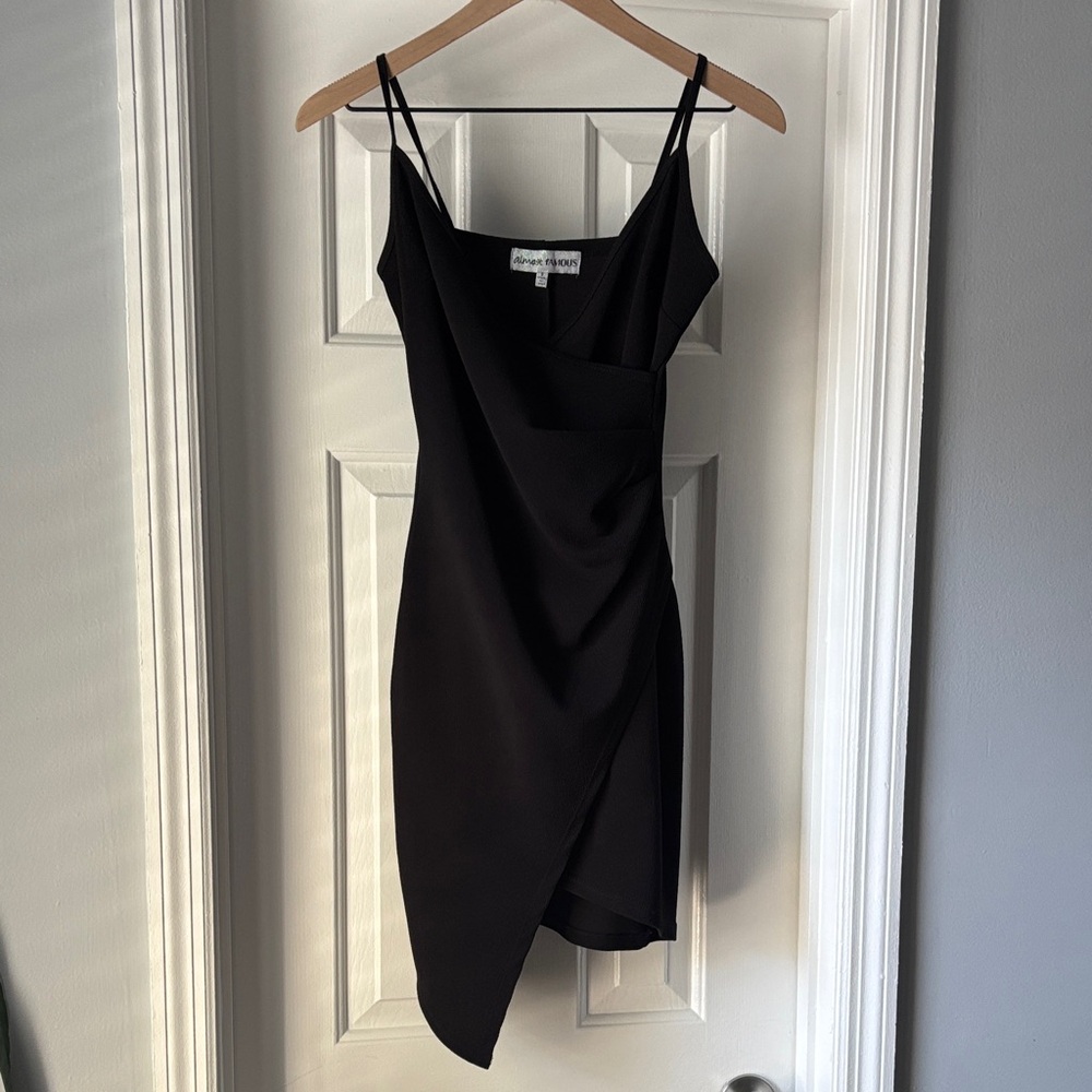 Almost Famous Elegant Black Asymmetrical Dress